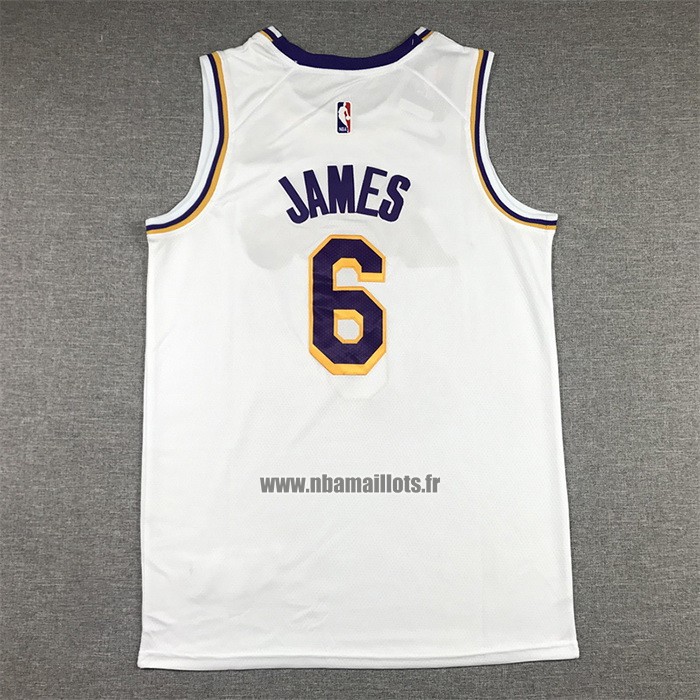 Maillot Los Angeles Lakers LeBron James NO 6 Association 2022-23 Blanc